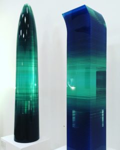 bohumil elias sr - glass sculptures ihnabitant, layered and painted glass, modern contemporary glass gallery los angeles