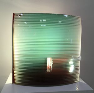 bohumil elias sr - inhabitant of red, layered contemporary glass los angeles