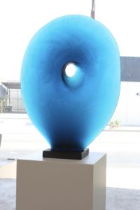 filip-nizky-massive-melted-glass-sculpture-blue-disc-presented-by-knupp-gallery-los-angeles
