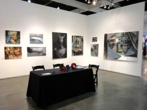 la art show 2017 knupp gallery la installation, martin sarovec, jan uldrych, tomas spevak paintings